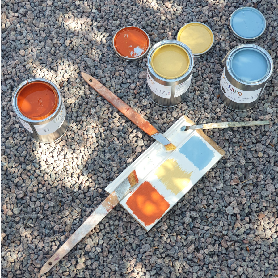Blå apelsinfest - Linoljefärg (egen specialkulör) (bild för) Blå apelsinfest - Linoljefärg (egen specialkulör)